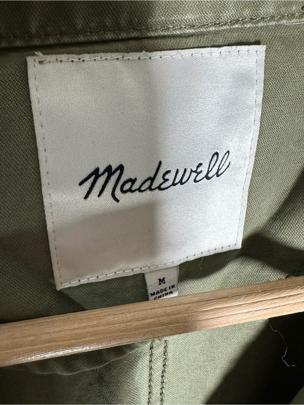 Madewell 100% Cotton Olive Utility Jacket Medium - Picture 5 of 11